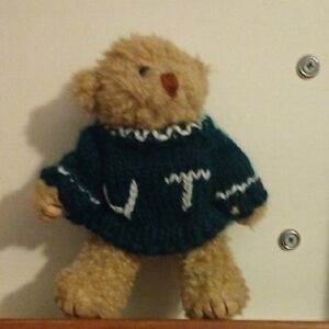 Plush Teddy Bear with Green Sweater